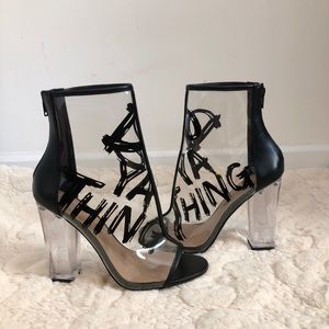 🔥🔥🔥Clear heeled clear booties 🔥🔥🔥